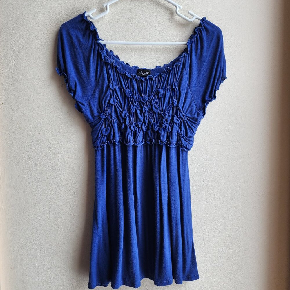 Willi Smith Cobalt Blue Short Sleeve Stretch Jersey Size Large